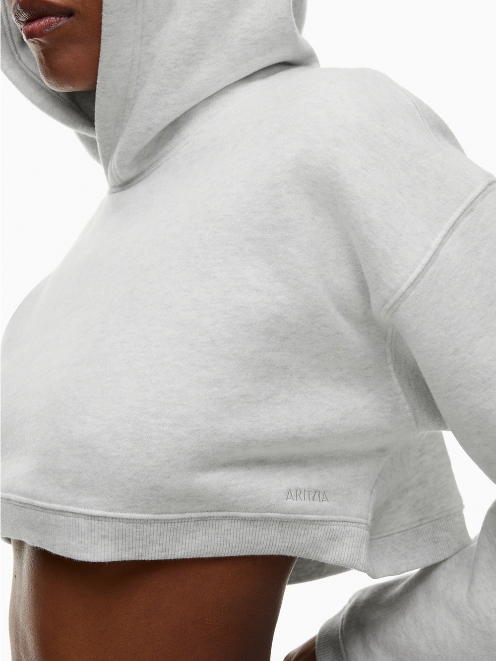 Aritzia Sweatfleece Cozy Fleece Perfect Shrug Hoodie Heather Gray XS